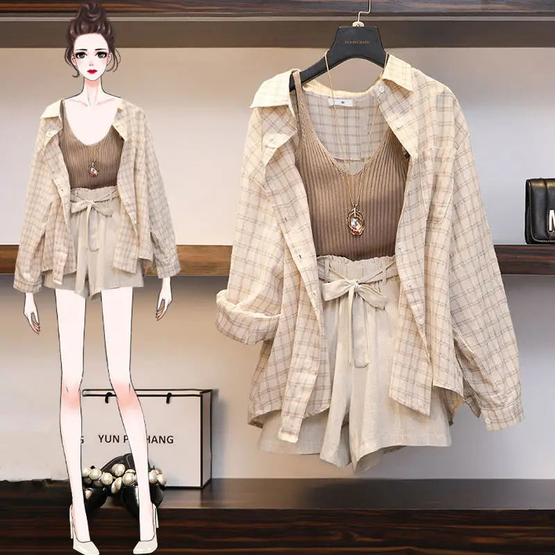 2023-Women-s-Korean-Casual-Spring-Summer-Three-Piece-Shorts-Set-Lady-Fashion-Long-Sleeve-Plaid_22c35137-c6a7-44fb-8d68-f972b4442d04.webp