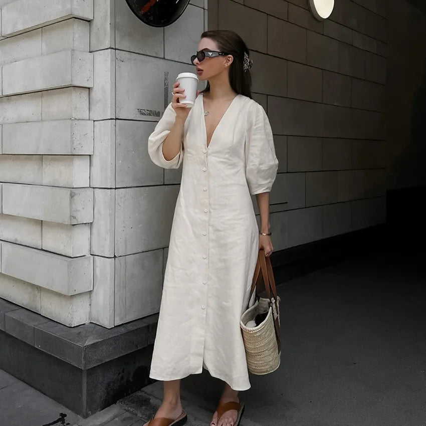 Caofeimao-Elegant-Beige-Women-Linen-Dress-Puff-Sleeve-Long-Backless-Button-Dress-Ladies-V-Neck-Cotton_74d0b22e-267a-4166-aa28-d14d5372a765.webp